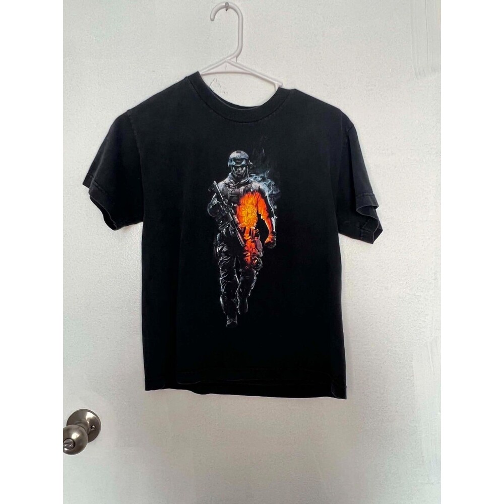 Y2K Battlefield 3 Promo T Shirt Youth XS Video Game Graphic DICE EA Gaming Tee